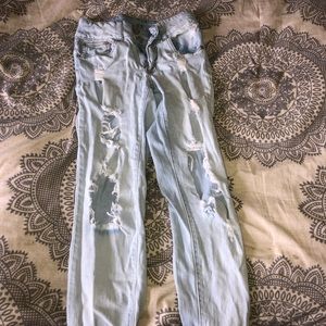 Light wash ripped jeans